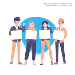 Fototapeta premium employees concept cute cartoon character