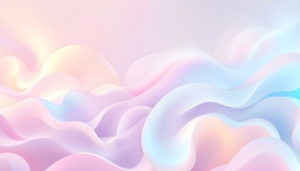 Abstract background with smooth, flowing lines in iridescent blue and pink hues. abstract iridescent wave design. A colorful, flowing wave of water with a pink and blue hue