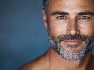 Fototapeta premium Serious and Smiling Man with Beard