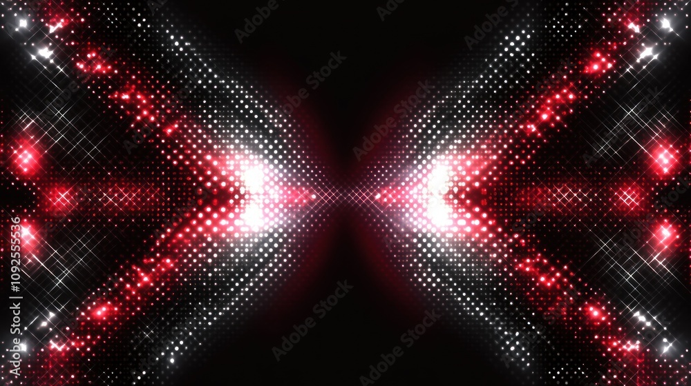 Aufkleber Abstract design featuring vibrant red and white dots creating a dynamic, shimmering effect.