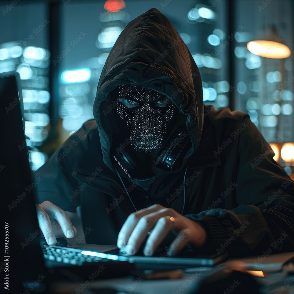 Poster a hacker in an office.