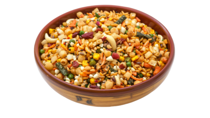 Bhel Puri Namkeen isolated on transparent background, PNG