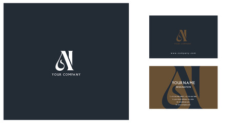 Letters A I  Joint logo icon with business card vector template.