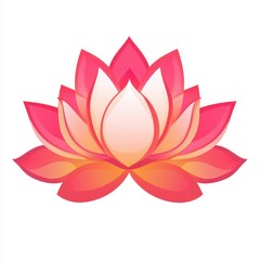 Obraz premium A vibrant pink lotus flower illustration symbolizing beauty and tranquility.