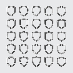 Shield vector icon set collection