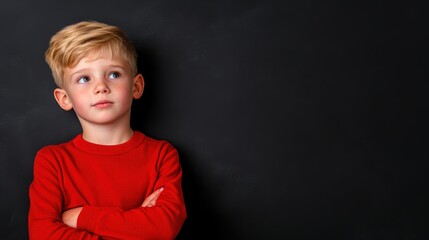 Thoughtful Boy in Classroom Setting