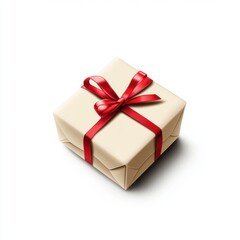Obraz premium A beautifully wrapped gift box with a red ribbon and bow, perfect for special occasions.