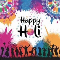 Obraz premium Artistic Happy Holi Floral Illustration