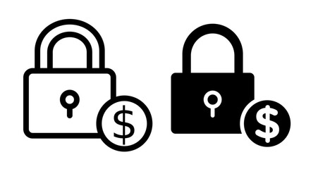 Fixed income Icon set in black filled and line.