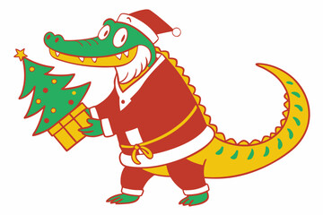 Fototapeta premium Crocodile Christmas