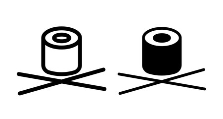 Sushi Icon set in black filled and line.