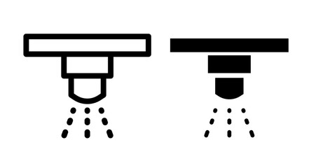 Sprinkler Icon set in black filled and line.