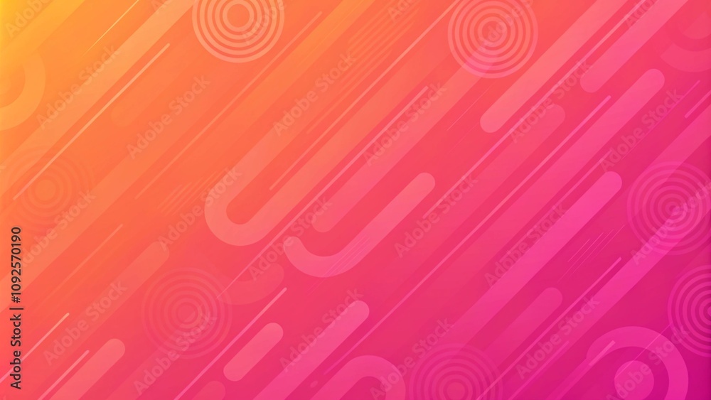 Poster abstract color pattern of neon red orange liquid gradient lines background with modern geometric flu