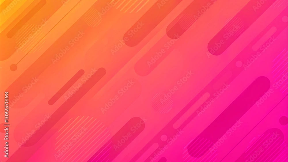 Leinwandbilder Abstract color pattern of neon red orange liquid gradient lines background with modern geometric fluid shapes in dynamic motion. Abstract gradient colors fluid background. Modern futuristic background