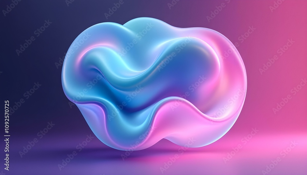 Poster Abstract colorful gradient design on black background, fluid iridescent holographic curved wave in motion wallpaper. Abstract fluid iridescent holographic curved wave in motion colorful gradient 