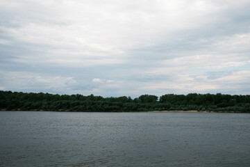 Landscape of Vyatka river. Vyatskiye Polyany, Kirov region,Russia. View of the river on a summer day.