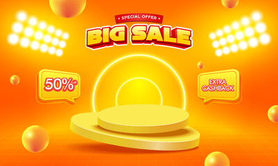 Discount sale promotion event banner template and social media post