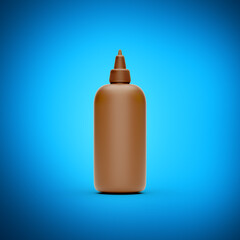 A Brown Squeeze Bottle With A Pointed Cap Ideal For Dispensing Chocolate Sauce 3d Illustration
