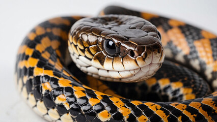 Obraz premium Close up of a snake on white background