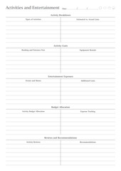 Budget Planner Pages and Planner Sheets Design Template for daily, weekly, monthly and annually Budget organizing routines and personal goals