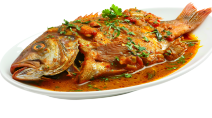 Fish Curry isolated on transparent background, PNG