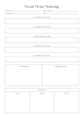 Marketing Planning Page Planner Sheets for Efficiently Organizing, Tracking, and Managing Marketing Activities, Campaigns, Strategies, Goals, and Performance Across Multiple Channels and Platforms Pag
