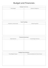 Event Planner Planning Pages for Organizing, Scheduling, Budgeting, Guest Lists, Task Management, and Timelines for Successful Events, Parties, Weddings, and Conferences Easy Printable Templates