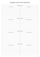 Event Planner Planning Pages for Organizing, Scheduling, Budgeting, Guest Lists, Task Management, and Timelines for Successful Events, Parties, Weddings, and Conferences Easy Printable Templates