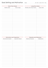 Fitness Planning Sheets for Daily, Weekly, and Monthly Workout Routines, Goal Tracking, Progress Monitoring, Exercise Log, Nutrition Plans, and Healthy Lifestyle Easy Printable Templates