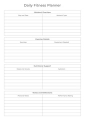 Fitness Planning Sheets for Daily, Weekly, and Monthly Workout Routines, Goal Tracking, Progress Monitoring, Exercise Log, Nutrition Plans, and Healthy Lifestyle Easy Printable Templates