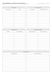 Fitness Planning Sheets for Daily, Weekly, and Monthly Workout Routines, Goal Tracking, Progress Monitoring, Exercise Log, Nutrition Plans, and Healthy Lifestyle Easy Printable Templates