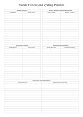 Fitness Planning Sheets for Daily, Weekly, and Monthly Workout Routines, Goal Tracking, Progress Monitoring, Exercise Log, Nutrition Plans, and Healthy Lifestyle Easy Printable Templates