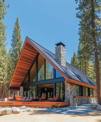 Modern A-Frame Cabin Nestled in Forest