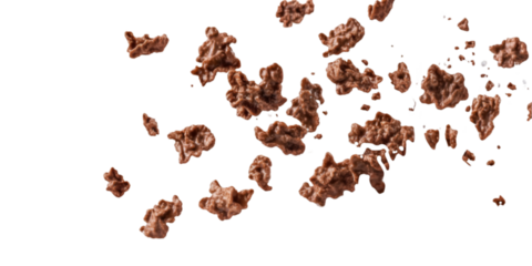 Cereal and Milk Splash with Transparent Background