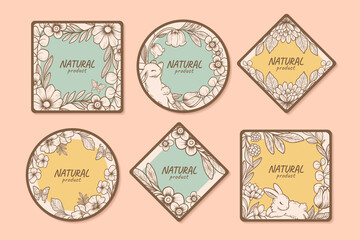Decorative Floral Labels for Natural Products