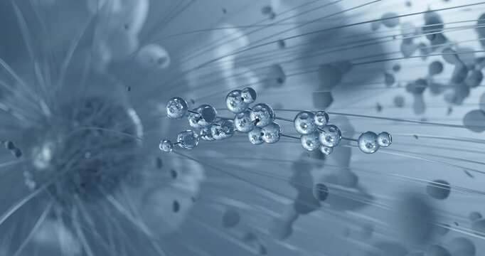Apigenin rotating molecular 3d structure ball-and-stick model, looped video flavone class