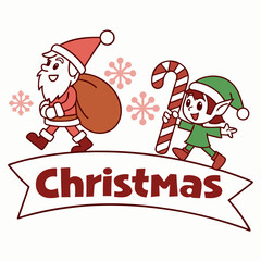 Colorful Christmas Elements for Festive Holiday Projects and Decorations