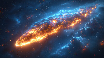 Obraz premium Galactic spiral formation with vibrant colors and cosmic dust in the depths of space during a stellar event. Generative AI