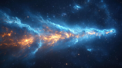 Obraz premium Colorful nebulas and cosmic dust illuminated by stars in deep space viewed from a distant galaxy. Generative AI