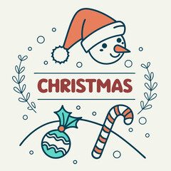 Colorful Christmas Elements for Festive Holiday Projects and Decorations