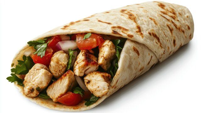 Close-up of Chicken Shawarma Wrap