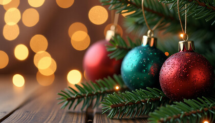 Obraz premium Festive Christmas Decorations with Ornaments