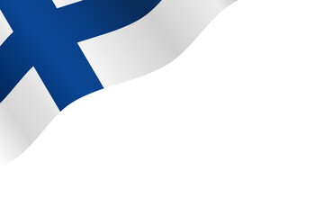 Finland flag background waving flag vector illustration for decoration ceremony holiday banner frame 3d gradient clipart 300dpi..