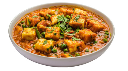 Fototapeta premium Matar Paneer isolated on transparent background, PNG