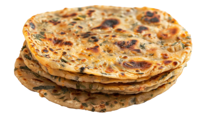 Methi Thepla isolated on transparent background, PNG