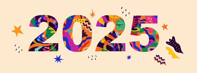 Obraz premium Happy New Year 2025