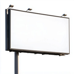 A large rectangular blank billboard with a clean white surface