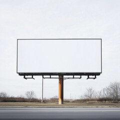 Obraz premium A large rectangular blank billboard with a clean white surface