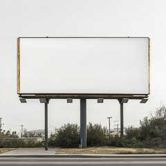 Obraz premium A large rectangular blank billboard with a clean white surface