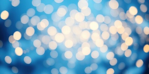 Sparkling glitter bokeh with golden accents and glowing effects on a winter wonderland-inspired blue background, golden, bokeh